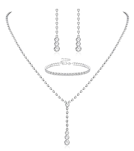 CASSIECA Silver Bridal Jewelry Set
