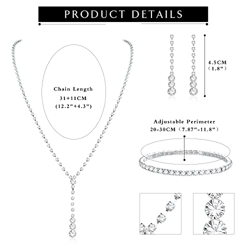 CASSIECA Silver Bridal Jewelry Set
