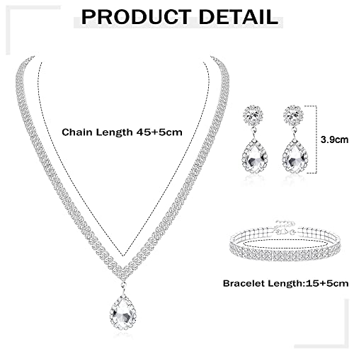 CASSIECA Silver Bridal Jewelry Set