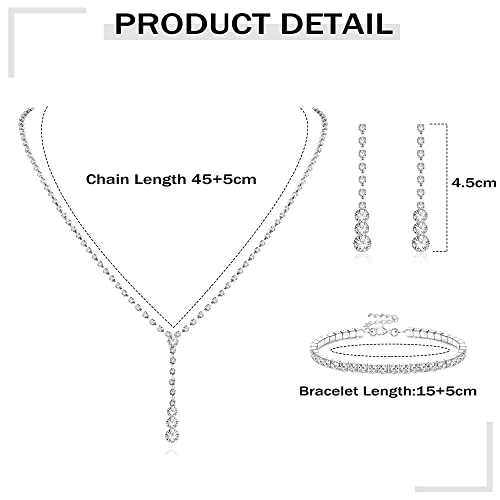 CASSIECA Silver Bridal Jewelry Set