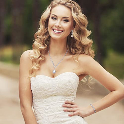 CASSIECA Silver Bridal Jewelry Set