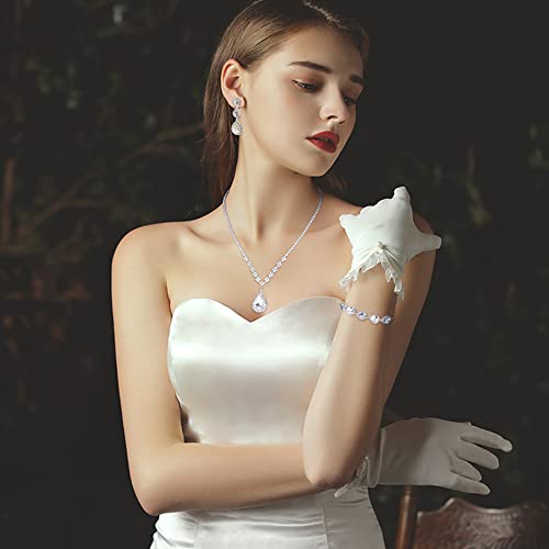 CASSIECA Silver Bridal Jewelry Set