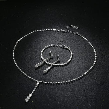 CASSIECA Silver Bridal Jewelry Set