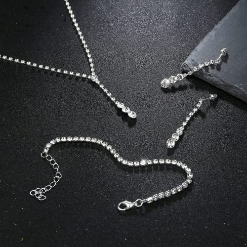 CASSIECA Silver Bridal Jewelry Set