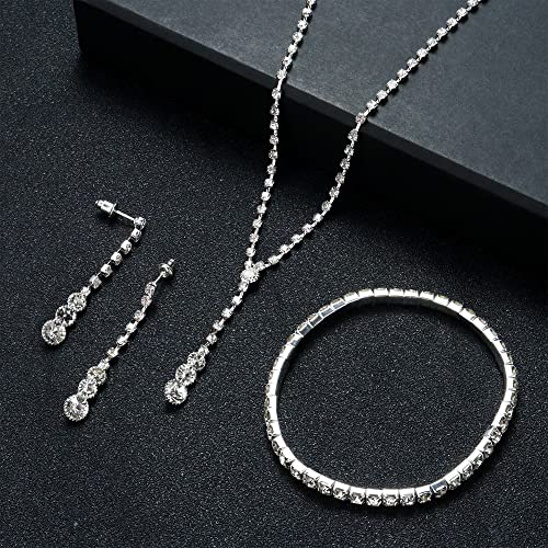 CASSIECA Silver Bridal Jewelry Set