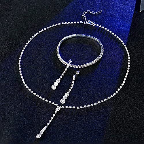 CASSIECA Silver Bridal Jewelry Set