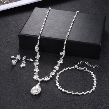 CASSIECA Silver Bridal Jewelry Set